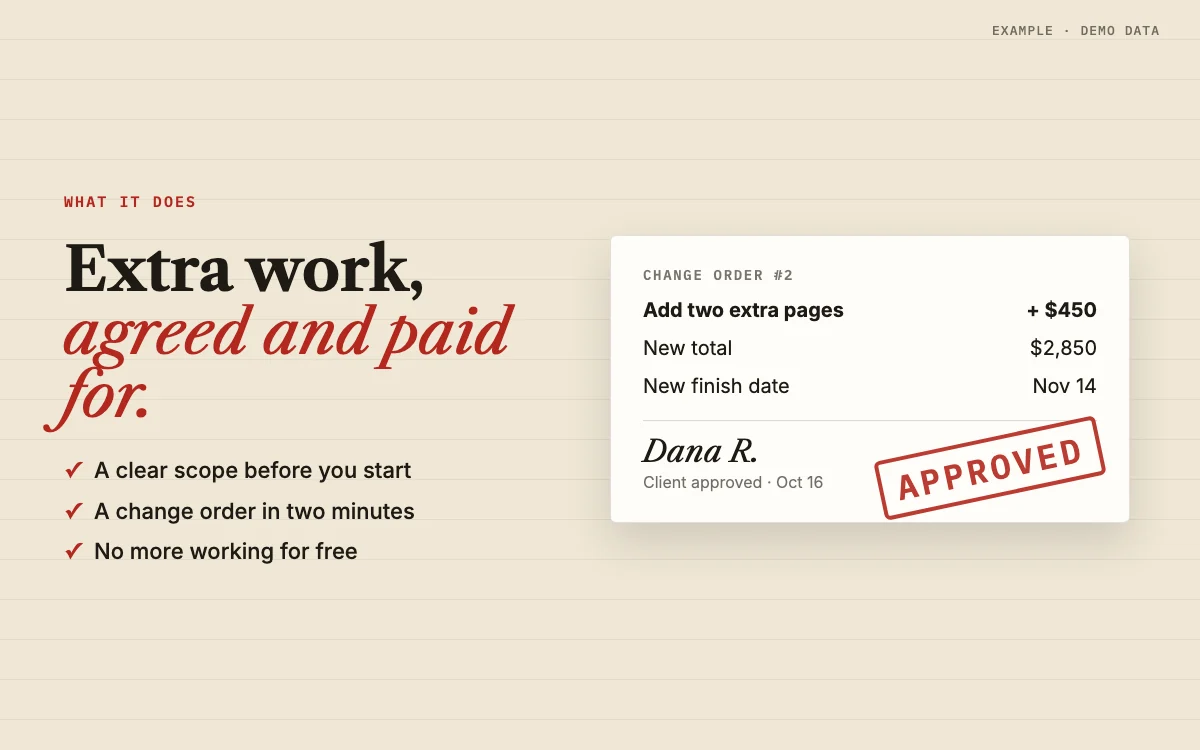 Scope-of-Work & Change-Order Kit: what it does